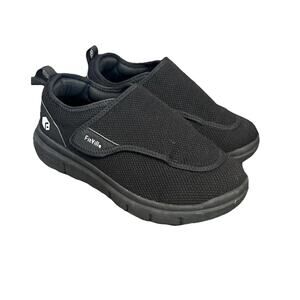 FitVille Easy Top Wings Slip On Diabetic Shoes Mens 9.5 Black Extra Wide Walking
